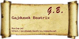 Gajdusek Beatrix névjegykártya